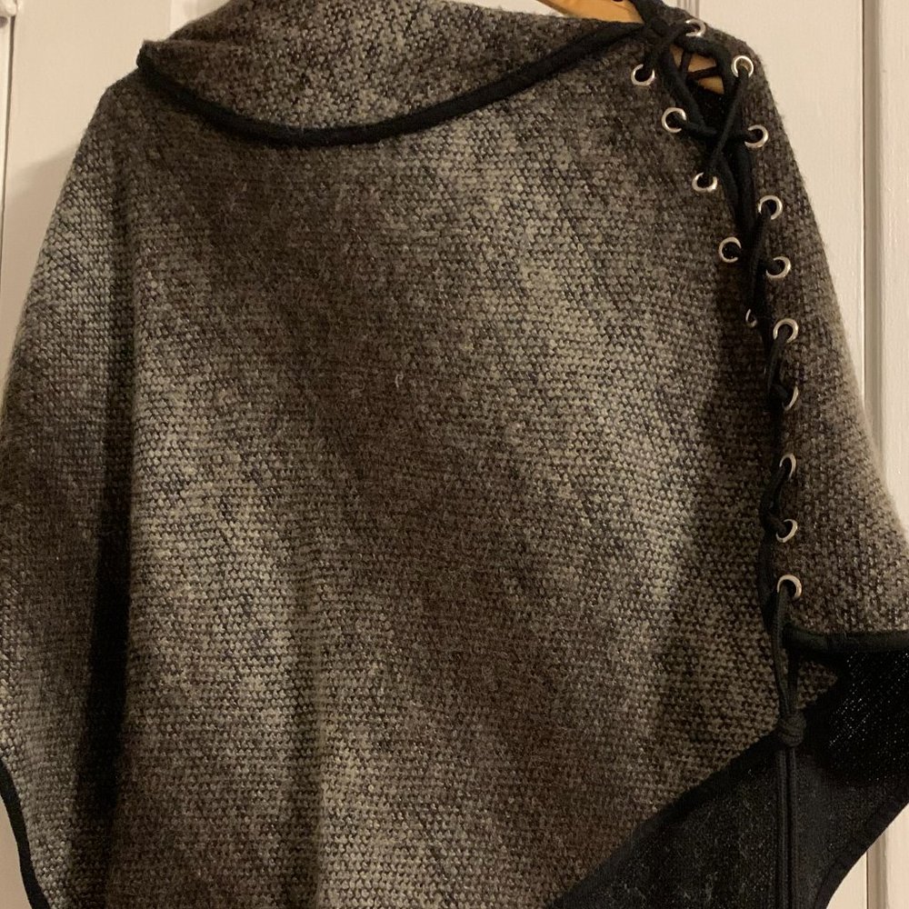 Cropped Poncho Cape Sweater